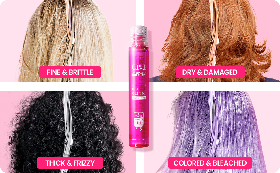 fine thin brittle thick frizzy dry damaged colored bleached