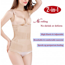 ChongErfei Postpartum Belly Wrap Belt Waist Pelvis Band
