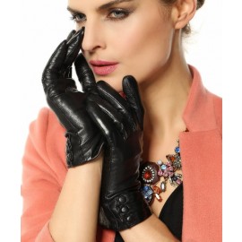 Elma Touchscreen Texting Nappa Leather Gloves 