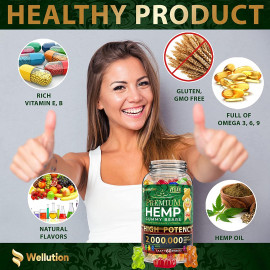 Wellution Vegan Hemp Gummies Stress Relief