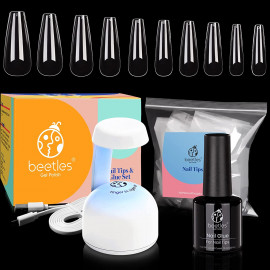 Beetles Nail Tips and Glue Gel Nail Kit