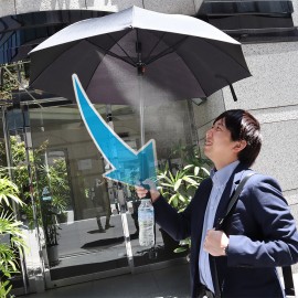 Fanbrella with mist shower