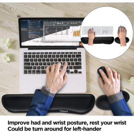 Gimars Gel Memory Foam Set Keyboard Wrist Rest Pad