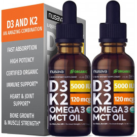 NUSAVA Organic Vitamin D3 K2 Drops