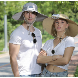 Solar Visor Hat with rechargeable fan