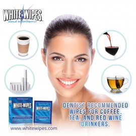 White Wipes - Teeth Whitening Wipes for Coffee & Red Wine